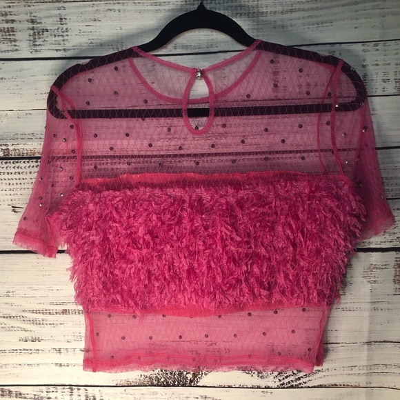 💓Pink Ruffled Crop Top size Large💓 - Picture 12 of 12